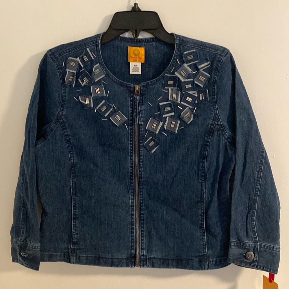 Ruby Rd. Jean Denim Zipper Jacket - Picture 1 of 5